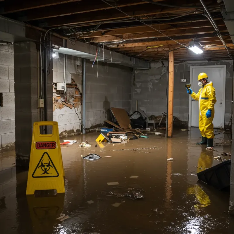 Flooded Basement Electrical Hazard in Portland, CT Property